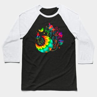 Psychodelic Colors Magic Mushrooms and Moon Baseball T-Shirt